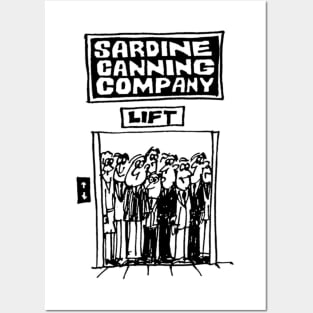 People in a Lift at a Sardine Canning Factory Posters and Art